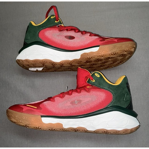 New Balance Shoes Men's Size 12 Basketball Fresh Foam Red Green Fit Weave - Picture 3 of 7